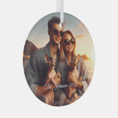 Sphynx Cat Family Pet Custom Foto Christmas Ornament Aus Glas (Vorderseite Rechts)