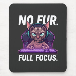 Sphynx Cat Gamer Full Focus Neon Art Mousepad