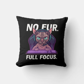 Sphynx-Cat-Gamer Full-Focus-Neon-Kunst Kissen