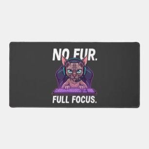 Sphynx-Cat-Gamer Full Focus Neon-Kunst Schreibtischunterlage