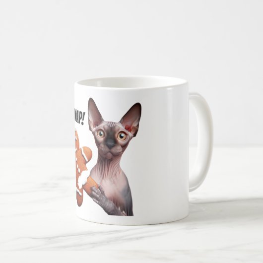 Sphynx Cat Gingerbrei Cookie Oh Snap Funny Funny Kaffeetasse (VorderseiteRechts)