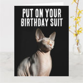 SPHYNX CAT HAIRLESS CAT niedliche Grußkarte Karte (Gelbe Blume)