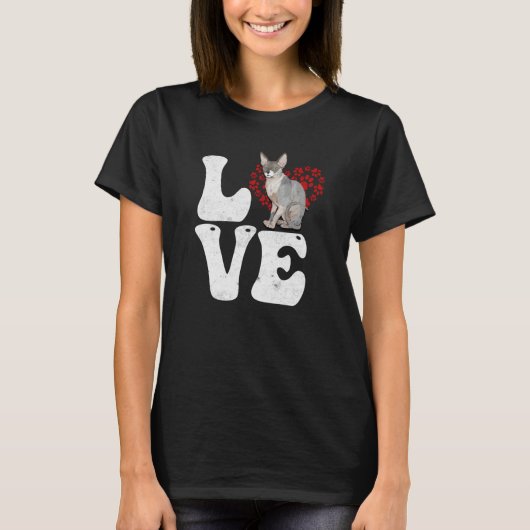 Sphynx Cat Hairless Cat Owner Valentines Day T-Shirt (Vorderseite)