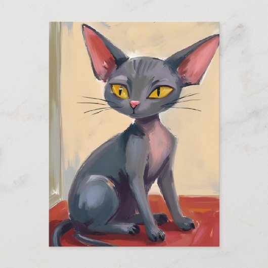 Sphynx Cat | Hairless Cat Pet Watercolor Postkarte (Vorderseite)