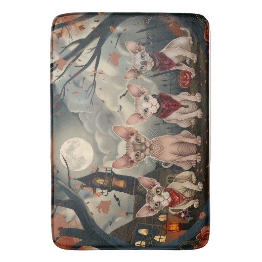 Sphynx Cat Halloween Spooky Badematte (Vorderseite Vertikal)