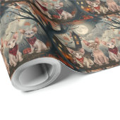 Sphynx Cat Halloween Spooky Geschenkpapier (Rolleneckpunkt)