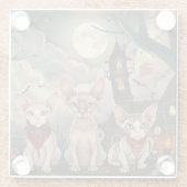 Sphynx Cat Halloween Spooky Glasuntersetzer (Rückseite)