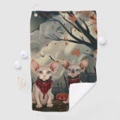 Sphynx Cat Halloween Spooky Golfhandtuch (Insitu)