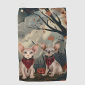 Sphynx Cat Halloween Spooky Golfhandtuch (Vorderseite)