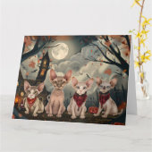 Sphynx Cat Halloween Spooky Karte (Gelbe Blume)