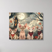 Sphynx Cat Halloween Spooky Leinwanddruck (Vorderseite)