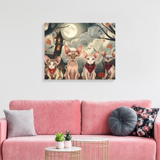 Sphynx Cat Halloween Spooky Leinwanddruck (Insitu (Wohnzimmer))