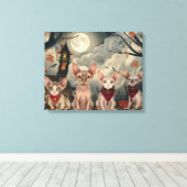 Sphynx Cat Halloween Spooky Leinwanddruck (Insitu (Holzboden))