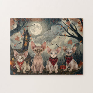 Sphynx Cat Halloween Spooky Puzzle