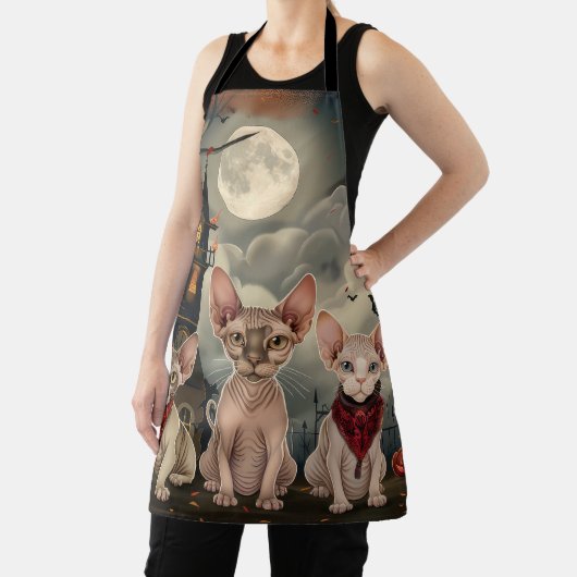 Sphynx Cat Halloween Spooky Schürze (InSitu)
