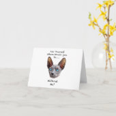 Sphynx Cat Hand Drawing Digitale Kunst Karte (Gelbe Blume)