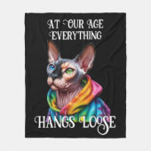 Sphynx Cat Hangs Loose Retro Geburtstag Fleecedecke (Vorderseite)