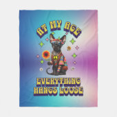 Sphynx Cat Hangs Loose Retro Geburtstag Fleecedecke (Vorderseite)