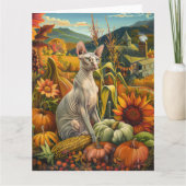 Sphynx Cat Herbsternte Erntedank Karte (Vorderseite)