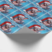 Sphynx Cat Hübsch Blue Christmas Geschenkpapier (Ecke)
