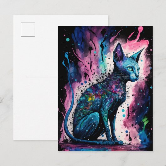 Sphynx Cat I Originale Kunst Postkarte (Vorne/Hinten)