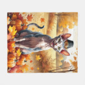 Sphynx Cat im Herbst lässt Erntedank Art Fleecedecke (Vorderseite (Horizontal))