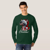 Sphynx Cat in der Weihnachtsmannmütze Weihnachten T-Shirt (Vorne ganz)