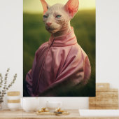 Sphynx Cat in Outfit – Vibrant Nature Art Poster (Küche)