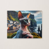 Sphynx Cat Jigsaw Puzzle Cliffs of Moher Ireland (Horizontal)
