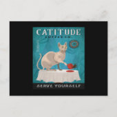 Sphynx Cat Kaffee Funny Catitude Servieren Sie sic Postkarte (Vorderseite)
