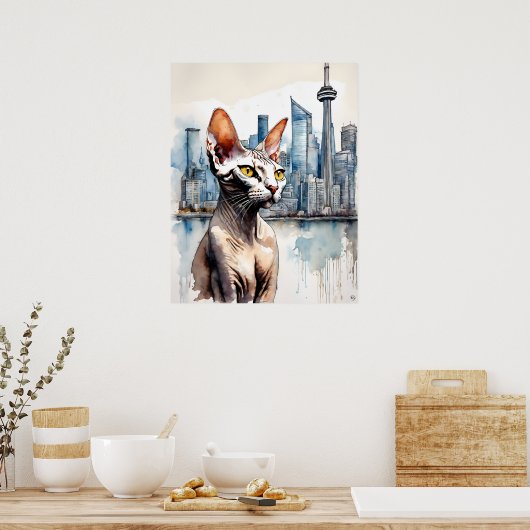 Sphynx Cat - Katze Art Print Poster (Küche)