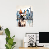 Sphynx Cat - Katze Art Print Poster (Heimbüro)