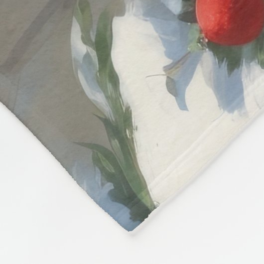 Sphynx Cat läuft im Schnee mit Weihnachtsmütze Fleecedecke (Ecke)