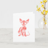 Sphynx Cat lebt Word Cloud Silhouette Sticker Karte (Gelbe Blume)