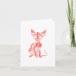 Sphynx Cat lebt Word Cloud Silhouette Sticker Karte