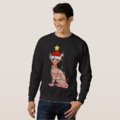 Sphynx Cat Lighting Xmas Tree Matching Sphynx Cat Sweatshirt (Vorne ganz)