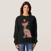 Sphynx Cat Lighting Xmas Tree Matching Sphynx Cat Sweatshirt (Vorne ganz)