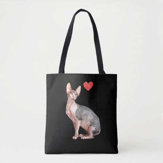 Sphynx Cat Lover Kitten Herz Tasche (Vorderseite)