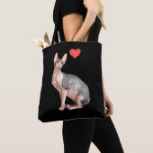 Sphynx Cat Lover Kitten Herz Tasche (Von Nahem)