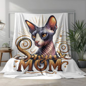 Sphynx Cat Mama Blanket Muttertag Fleecedecke