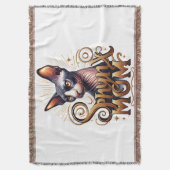 Sphynx Cat Mama Crazy Cat Lady Throw Blanket Decke (Vorderseite Vertikal)