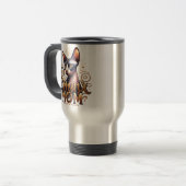 Sphynx Cat Mama Mutter Tagesreise Umarmung mit Gri Reisebecher (Vorderseite Links)