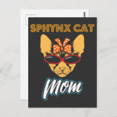 Sphynx Cat Mama trägt Vintag Bandana Postkarte (Vorne/Hinten)