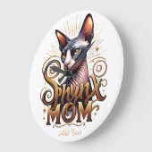 Sphynx Cat Mama Wall Clock Muttertag Große Wanduhr (Winkel)