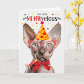 Sphynx Cat MEOWvelous Birthday Karte (Gelbe Blume)