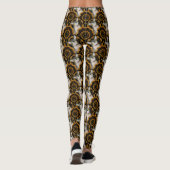 Sphynx Cat Ninja Black and Gold Mod Blume Leggings (Rückseite)