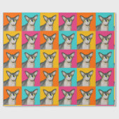 Sphynx Cat Ninja Pop Art Squares Geschenk Geschenkpapier (Flach)