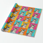 Sphynx Cat Ninja Pop Art Squares Geschenk Geschenkpapier (Ungerollt)