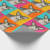 Sphynx Cat Ninja Pop Art Squares Geschenk Geschenkpapier (Ecke)