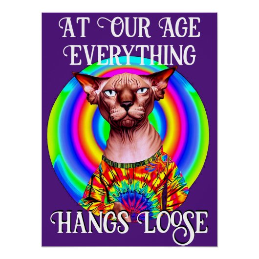 Sphynx Cat Over the Hill Birthday Poster (Vorderseite)